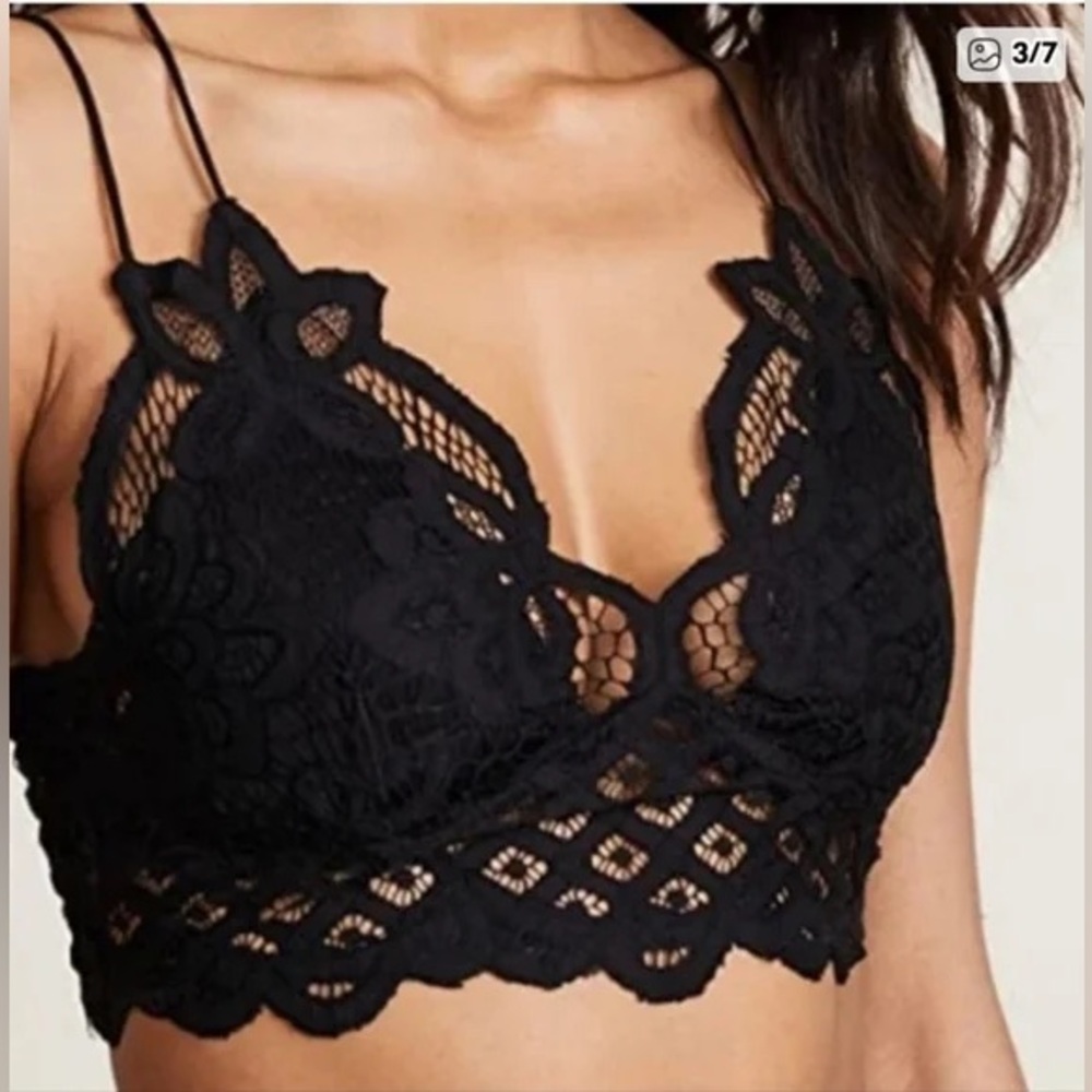 Free People Black Lace Bralette